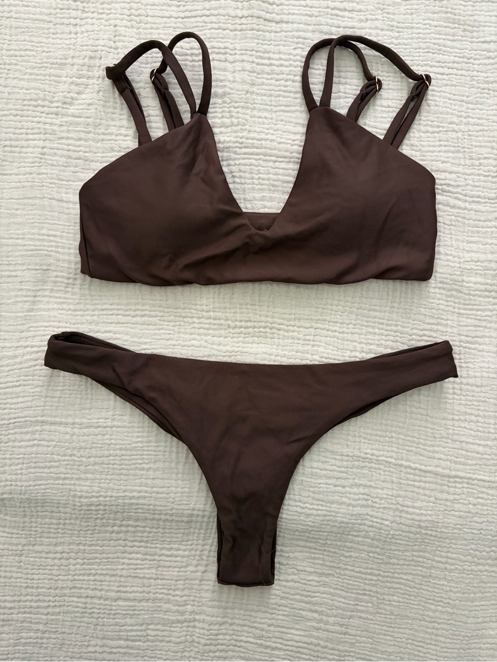 Midori - Coffee Brown V-Neck Bikini Set